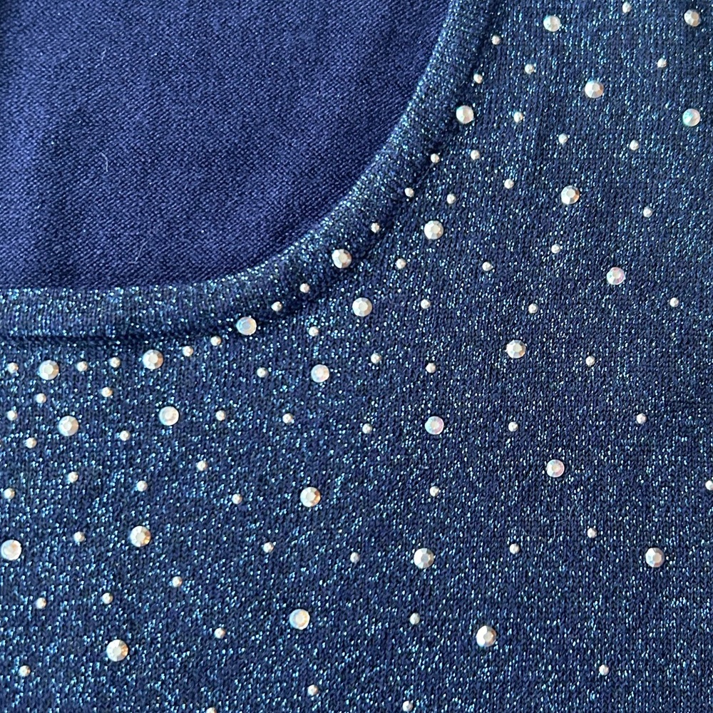 Belldini size M navy glittery knit tank top - Picture 6 of 14